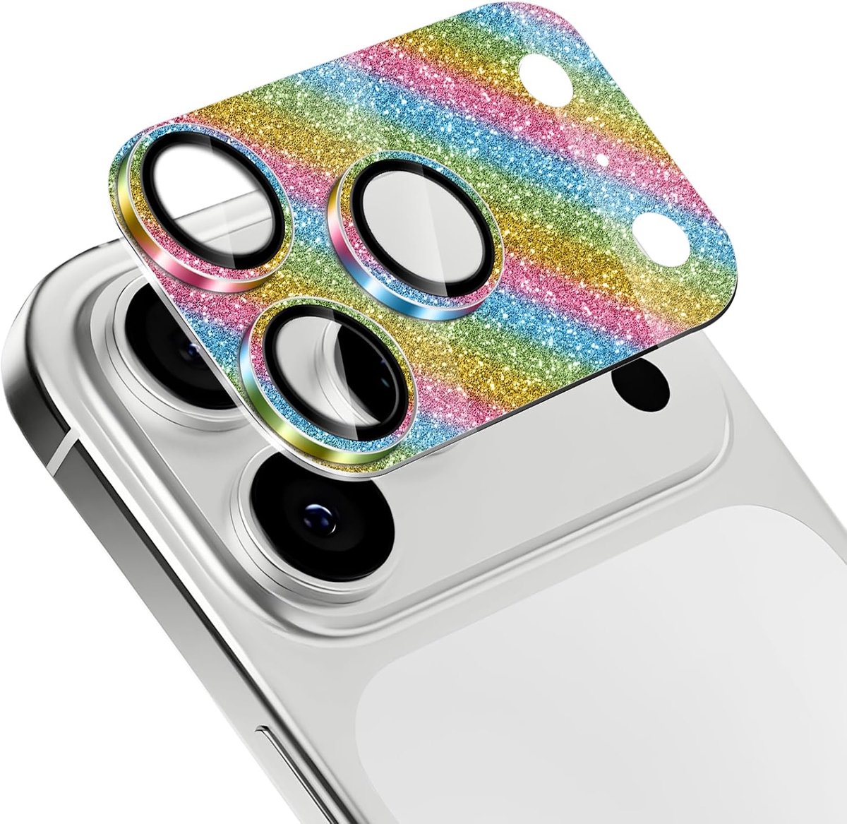 Camera Lens Bescherming 17 Pro Max - Glitter Film - Hardheid 9H - Unieke Diamantreflectie - ShopVlot