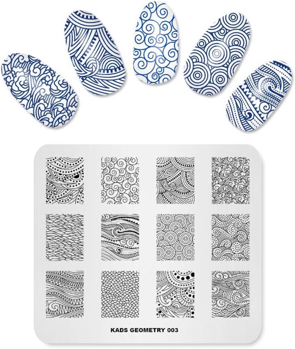 Nail Art Stamping Plate - Geometrische Bloemenpatronen - Hoogwaardig RVS - Perfecte Stamping Effecten - ShopVlot