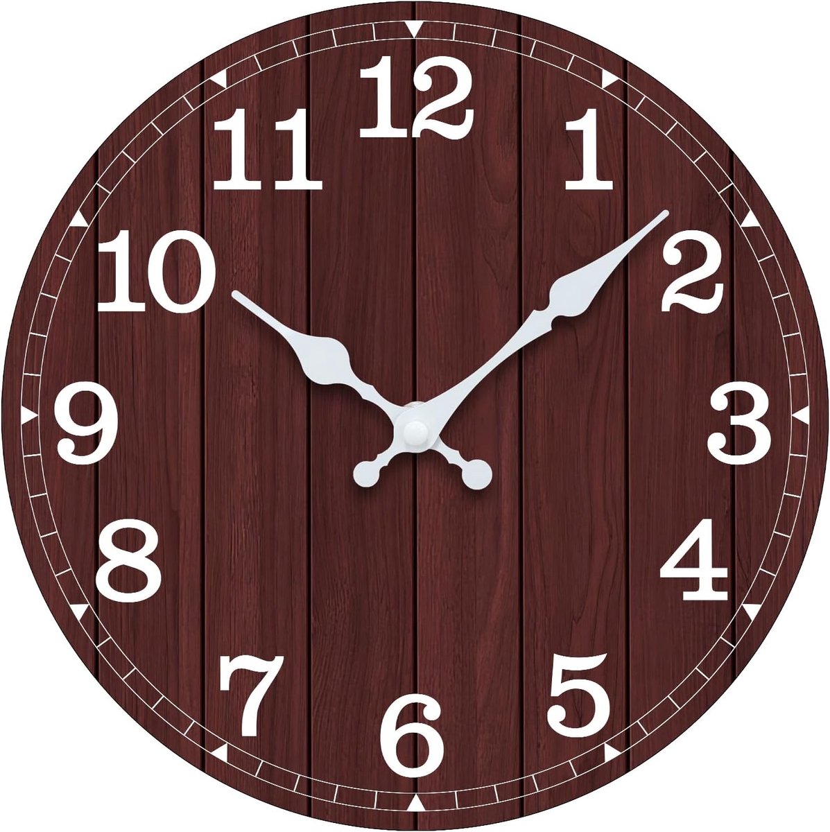 Wandklok 30 cm - Bruin - Stille werking - Perfect voor slaap en werk - ShopVlot