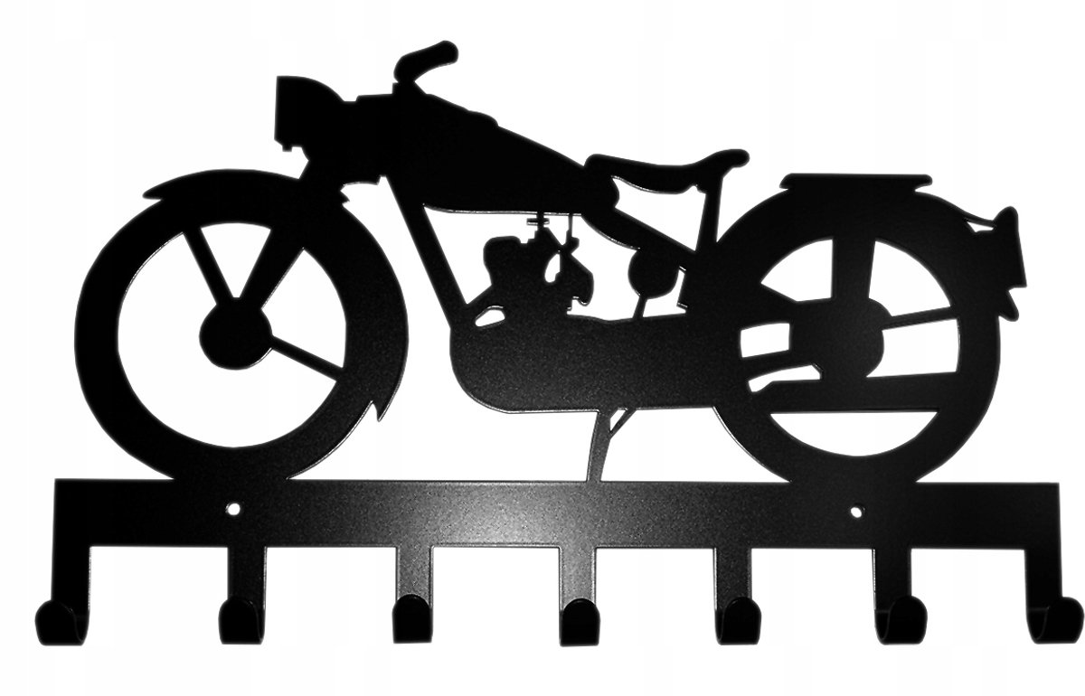 Sleutel- en kleerhanger - Stijlvolle zwarte MOTO-haak