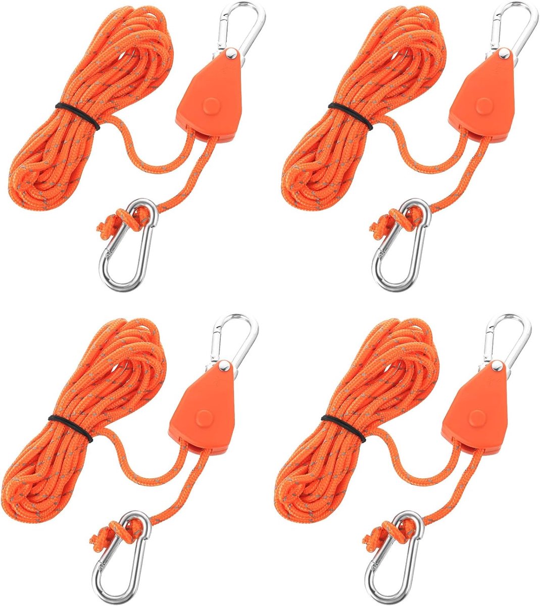 Rope ratchets 4 sets - zware kwaliteit 4 meter - verstelbare touwen - ideaal voor groeiomgeving - ShopVlot