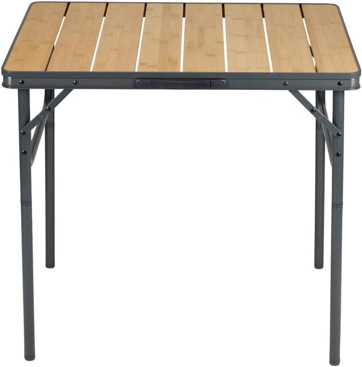 SnelShoppen - Opvouwbare Campingtafel - Lichtgewicht Vouwtafel - Tuin- en Kampeertafel - Hoogte Verstelbaar - 75 x 55 x 31 cm - Bamboo en Aluminium