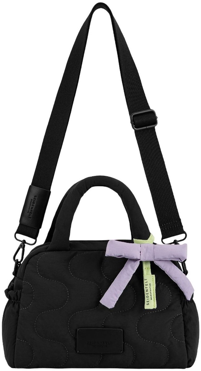 SEIDENFELT MANUFAKTUR handtas schoudertas Vaala Bowling Bag Black zwart