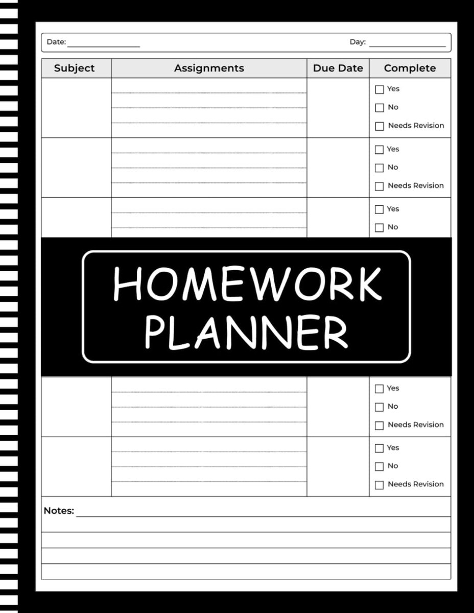 Huiswerkplanner voor ADHD leerlingen - Ongeclausuleerd - Notitieboek voor basisschool, middelbare school en leerlingen - ShopVlot