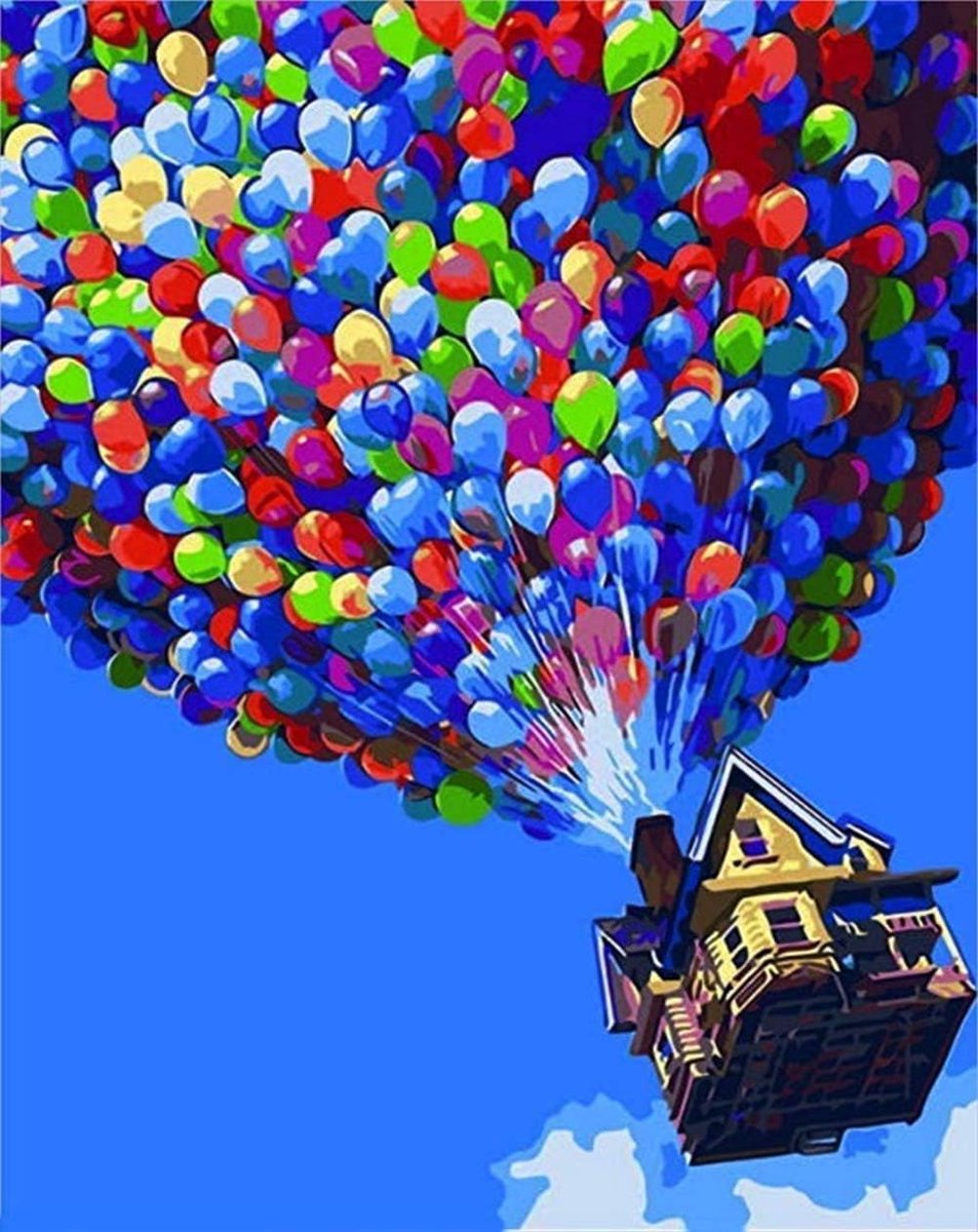 Schilderen op Nummer voor Kinderen - DIY Canvas Olieverf Kit 40x50cm - Ballon - Ontwikkel Creativiteit en Geduld - ShopVlot