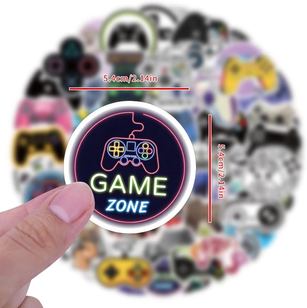 SnelShoppen - 100Pcs Kleurrijke Gamepad Stickers voor Laptop, Waterfles, Skateboard, Bagage, Fiets, Auto, Computer, Koffer, Helm - Waterdicht en Duurz
