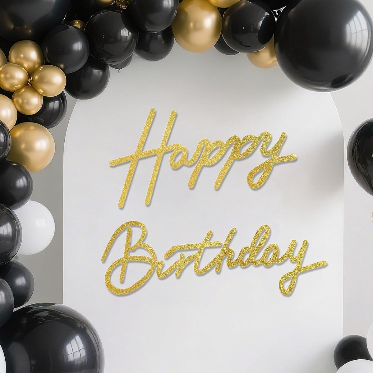 Happy Birthday Banner - Glitterletters - Viltmateriaal - Perfect voor feestelijke achtergrond - ShopVlot