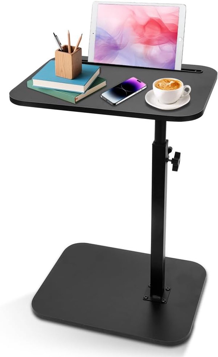 Bijzettafel C-vormig - 360° draaibaar - Hoogte verstelbaar - Ideaal voor op de bank - ShopVlot