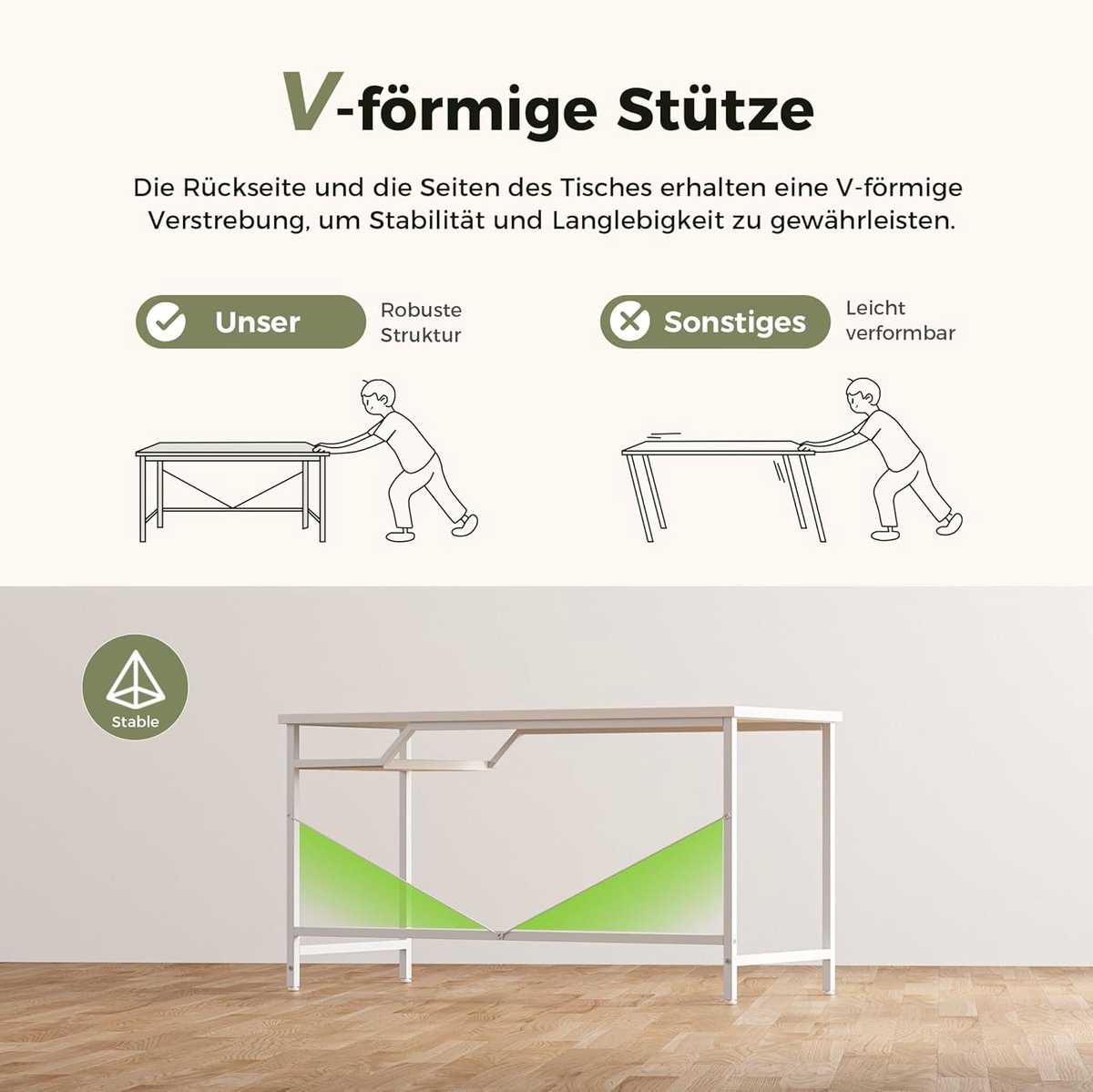 Computerbureau - Bureau tafel - Thuiswerken studeren - Ergonomische hoogte - 120x60 cm - Wit thumbnail 6