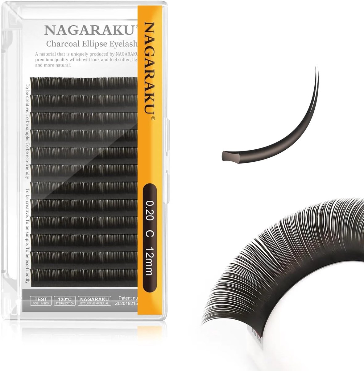 SnelShoppen - Flat Eyelash Extensions 0.2mm C 12mm Charcoal - Professionele Individuele Wimpers - Lichtgewicht Split Tips voor Natuurlijke Look - 12 R