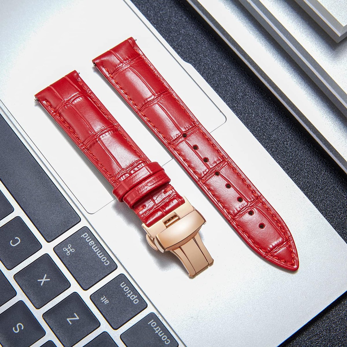 Horlogeband vervanging 12mm-24mm - Leer - Vlindersluiting - Stijlvolle keuze voor elke gelegenheid - SnelShoppen