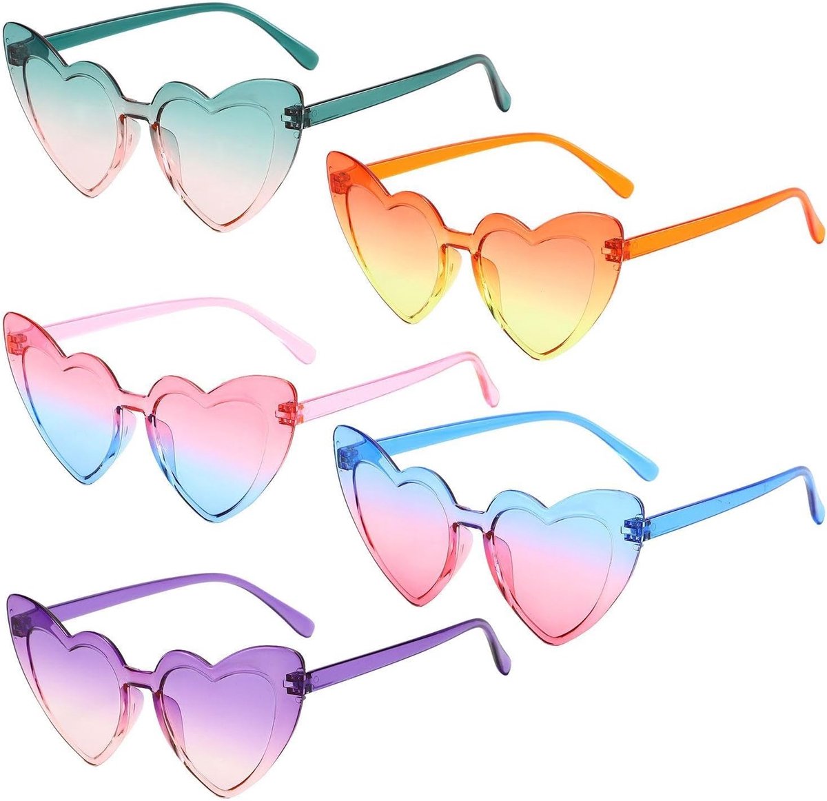 Zonnebril 5 Stuks - Gradiënt Kleur - Frameless - Perfect voor Feesten - SnelShoppen