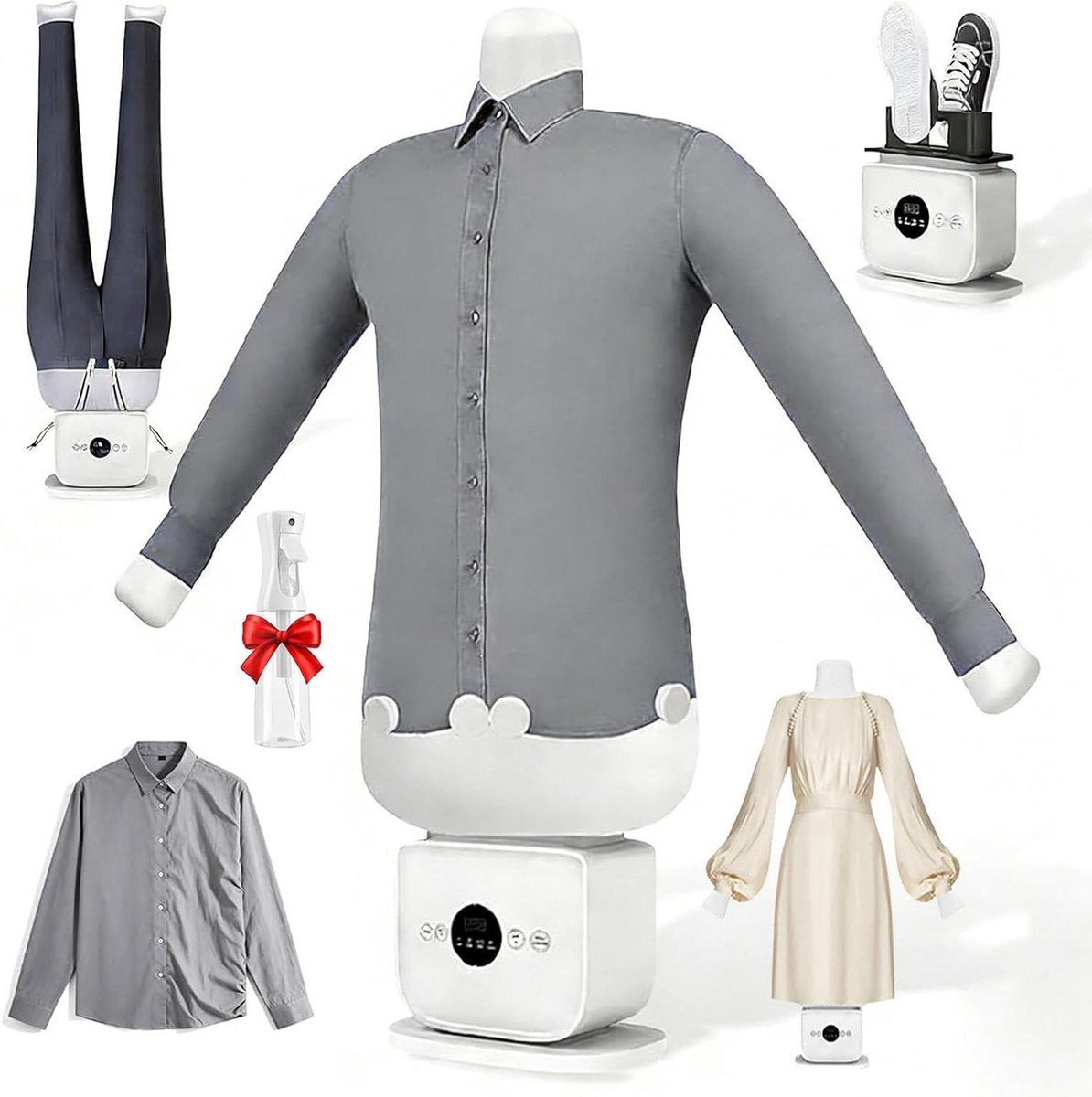 Automatische Strijkmachine - Handsfree Strijkijzer Kreukverwijderaar - Snel Kleding Strijken - Handsfree Stoomdroger - 35.5 x 34 x 24.8 cm