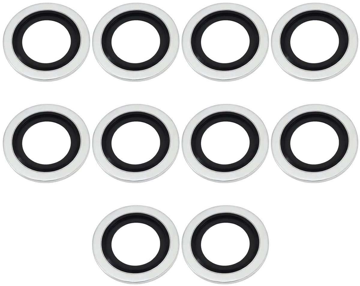 10Pcs Olie Afvoer Plug Pakkingen Vervanging 110265505R 6079970345 8200641648 3121867 Compatibel met Renault Compatibel met Dacia Aluminium