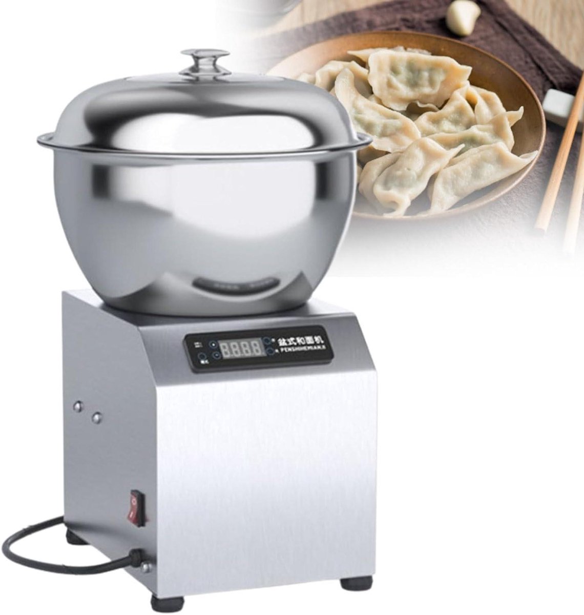 Deegmixer - Kneedmachine Deegknaeder - Brood Bakken - Krachtige Spiraalvormige Arm - 5 kg - Zilverkleurig