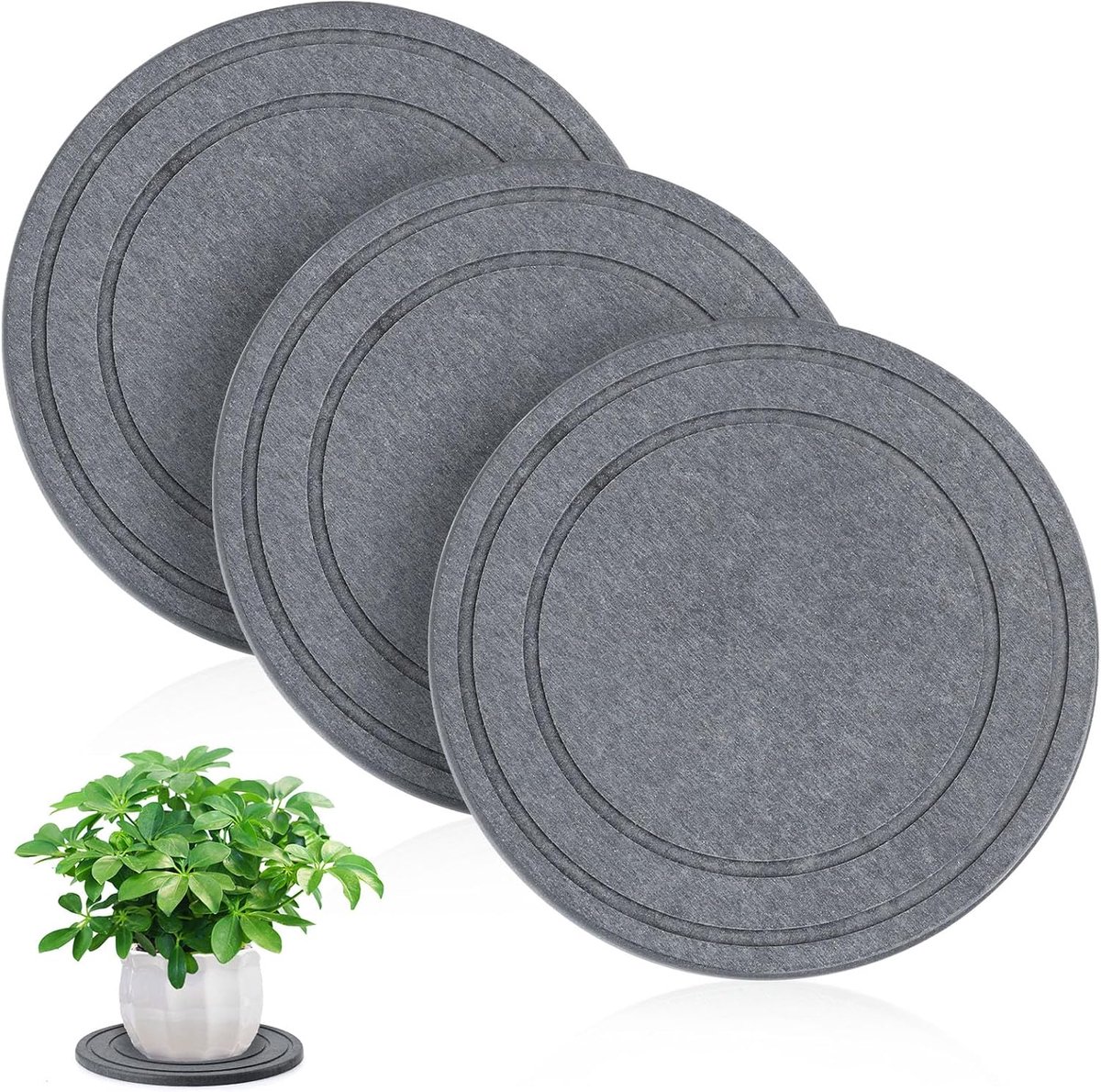 Schotels voor binnen, ronde 5,9 inch Instant Dry Pot Schotels voor Planten Onderzetters, Diatomeeënaarde Planter Tray, Donkergrijze Bloempot Tray (20 cm)