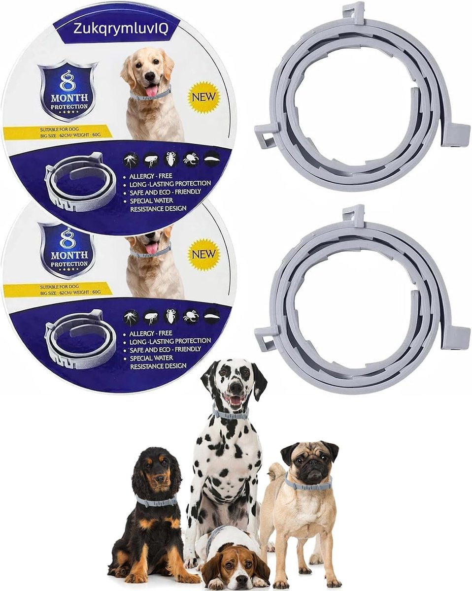 Hondenhalsband met natuurlijke oliën - 2 stuks - waterdicht en verstelbaar - SnelShoppen