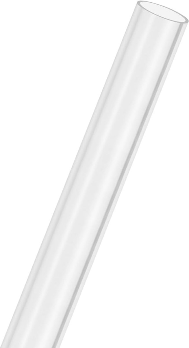 METERXITY 1-Pack Clear Stijve Acryl Pijp, 16mm [0.63"] ID x 18mm [0.71"] OD Plastic Ronde Buis voor Waterkoelingssysteem/Lampen/Fonteinen/Aquaria/Display Stand, Acryl Tubing [305mm/12IN]