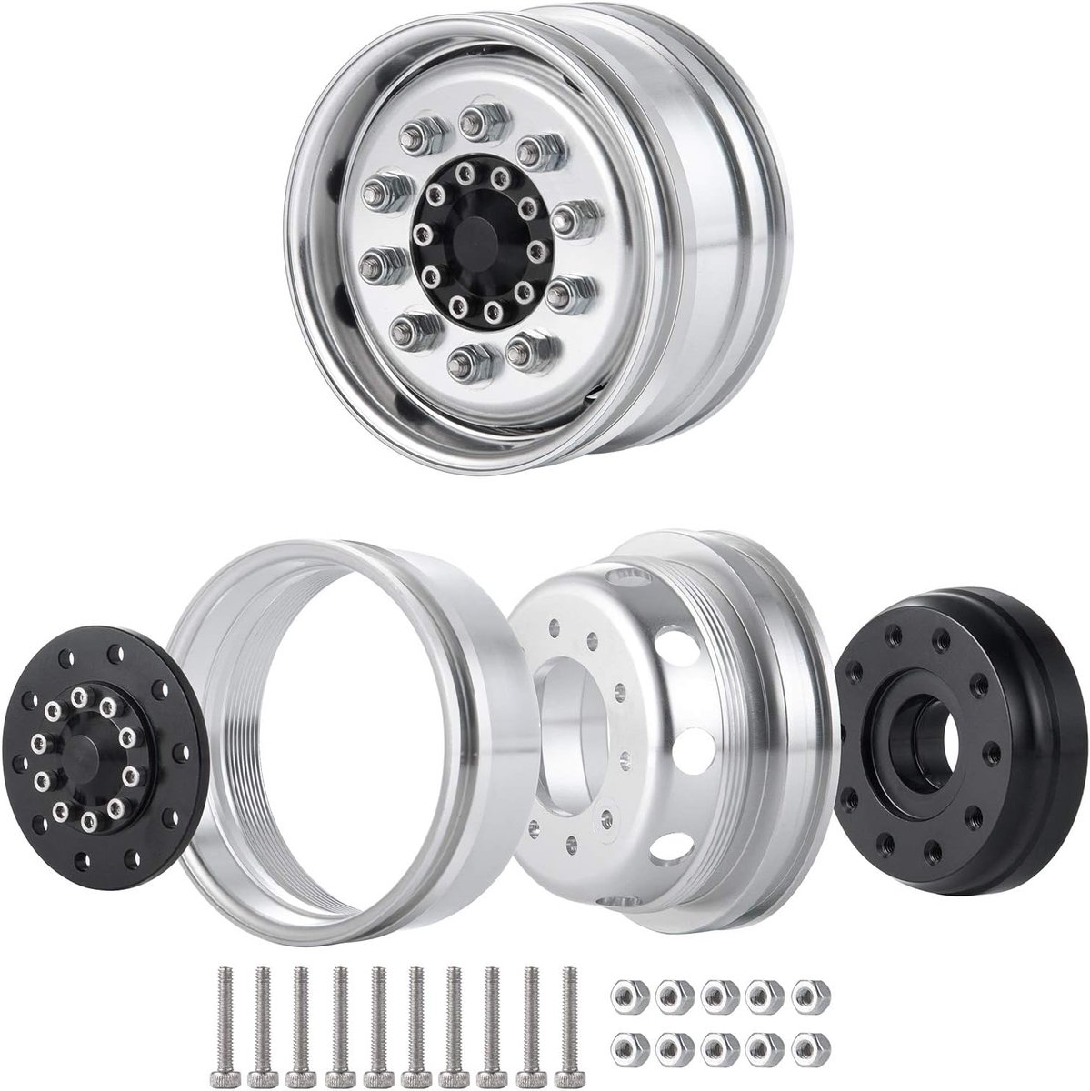 2 stks/set Metalen Voorwiel Velgen Wiel Hubs Voor 1/14 Tamiya Trailer Tractor Truck Klimmen Upgrade Onderdelen