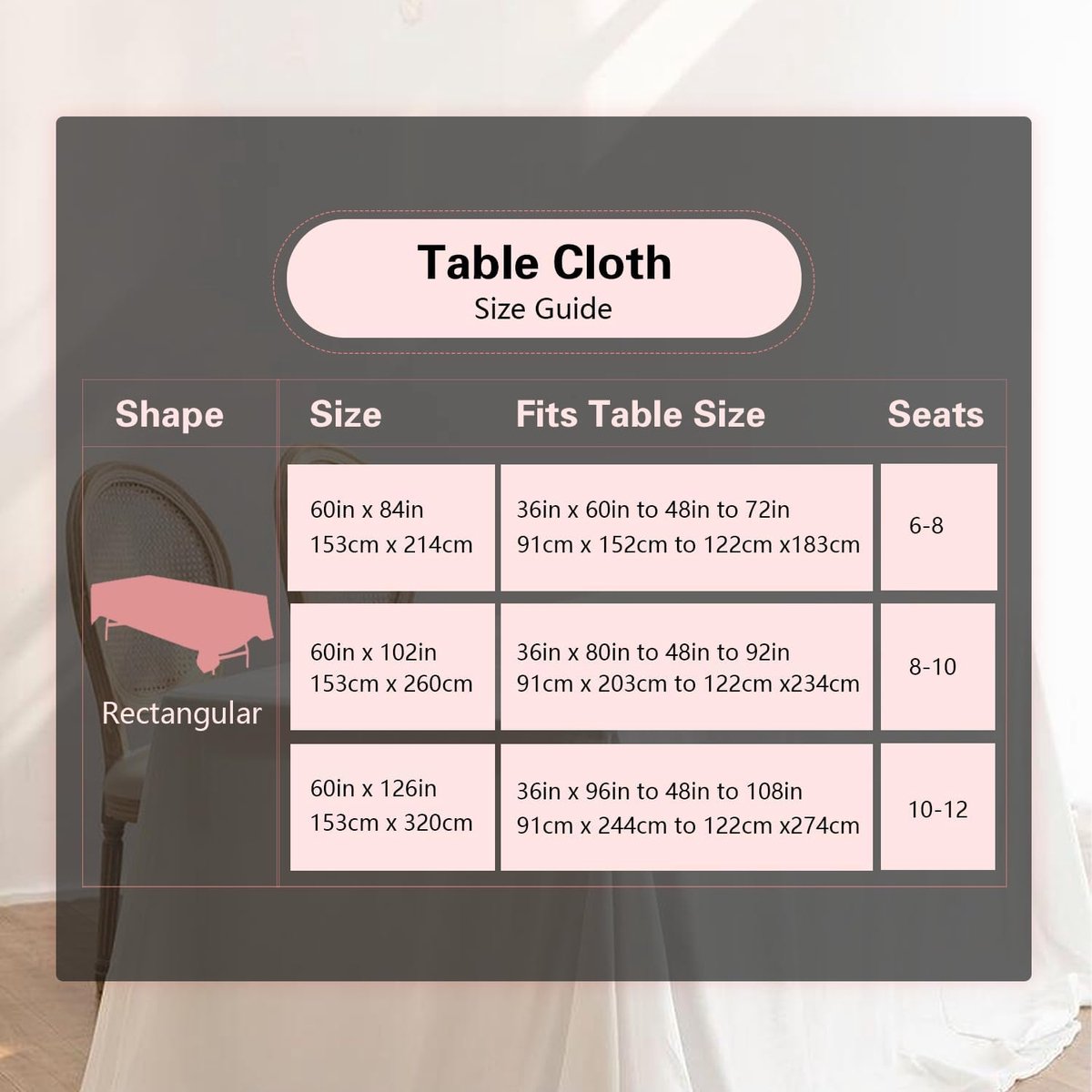 Tafelkleden, 153 x 260 cm polyester tafelkleden