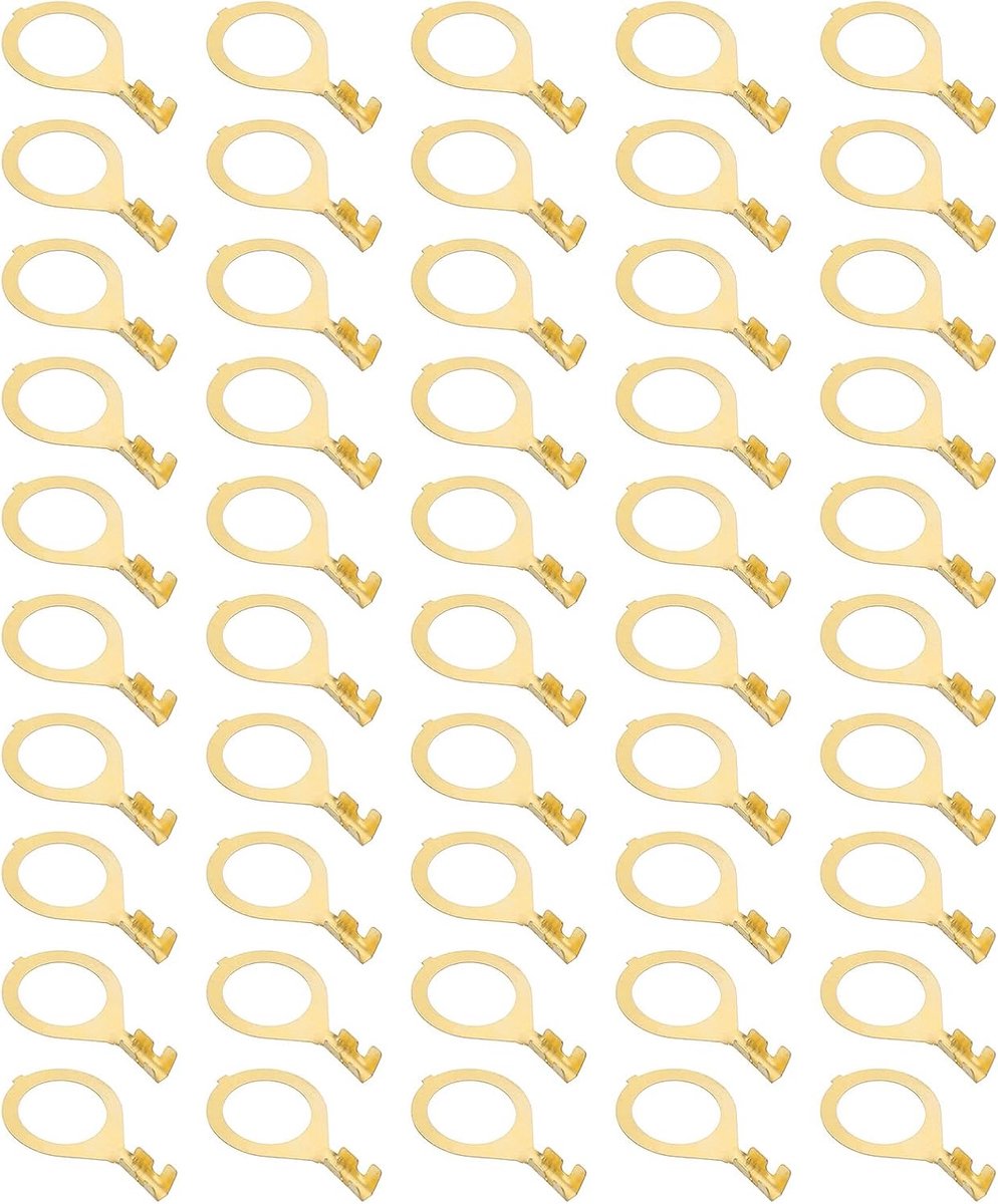 100 stuks koperen ringkabelklemmen, M10 kabelverbinding open koperen ring, niet geïsoleerde ringkabelschoenen kit voor aarding van de verlichting