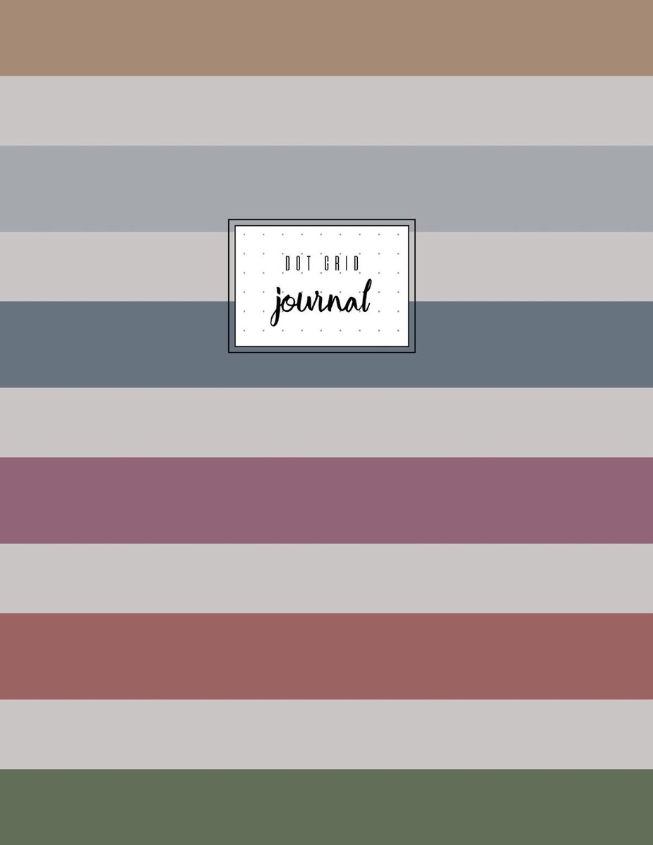 Grid Journal: Brown Turquoise Violet Khaki Striped, Ghost Grid Dot Journal, Dotted Notebook, Letter Size, Basic, 110 Pages.