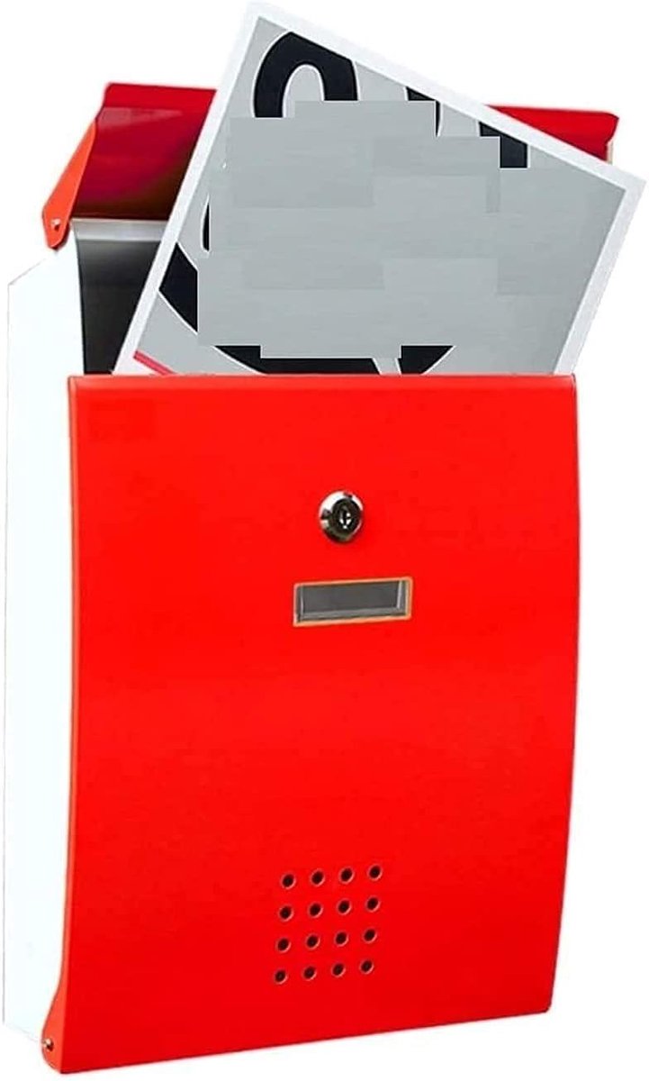 Pakketbrievenbus - Brievenbus met slot - Veilig post ontvangen - Gegalvaniseerd blad - 375x85x26cm - Rood