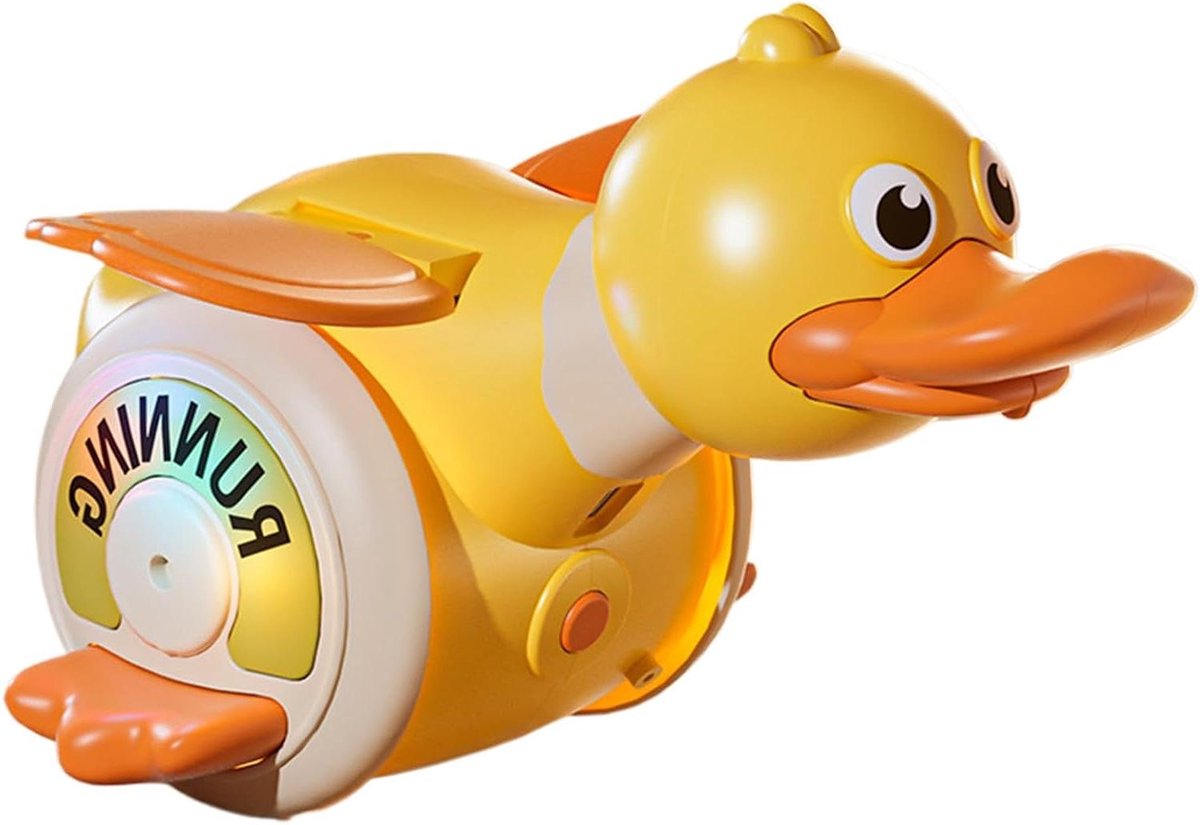 Kruipspeelgoed Eend - Baby Speelgoed - Motorische Ontwikkeling - Draait 360 Graden - 198 cm - Geel