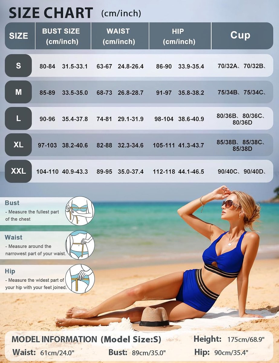 Badpak voor dames met hoge taille, twee stuks, bikiniset, raceback bikini, top sexy push-up, gevoerd, beha, strandmode, dames, strandkleding, badkleding, strandjurken