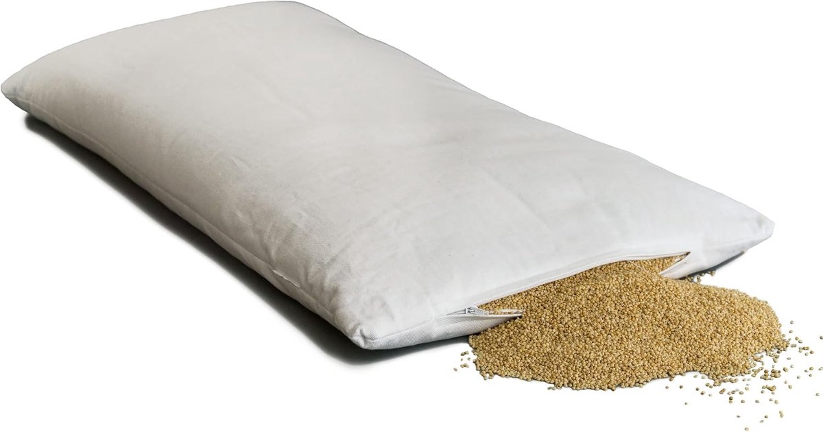 40x80cm, wit, met biologische hertenschaal, diket gevuld
