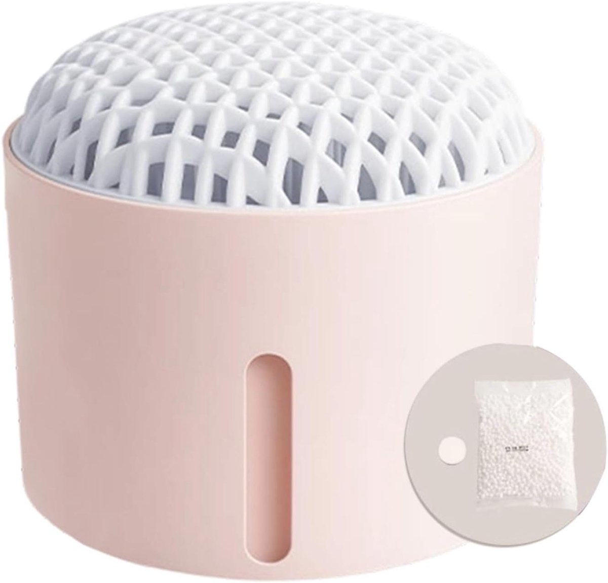 Vochtvreter voor Badkamer - Luchtontvochtiger Doos - Vocht Bestrijden - Compact en Stabiel - 10x11x10 cm - Roze