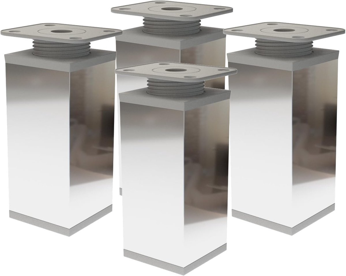 Meubelpoten 150 mm - verstelbaar - metaal - elegant design voor lichte meubels - ShopVlot