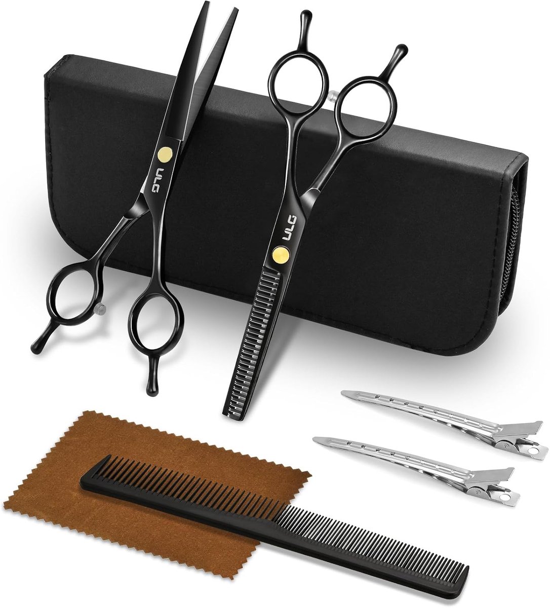 Haarclipper Set 16.5 cm - Japanse Roestvrijstalen Scharen - Met Kam, Clips en Tas - Perfect voor Thuisgebruik - ShopVlot