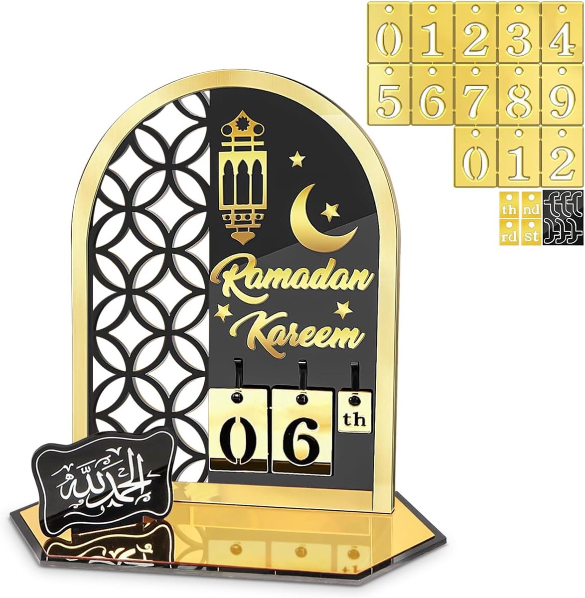 Ramadan Adventskalender - Acryl Eid Mubarak - DIY decoratie - Tellen naar Eid - ShopVlot