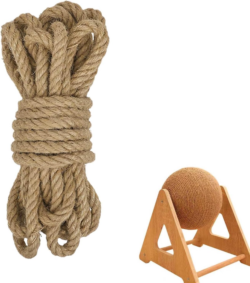 Jute touw 12 mm dik 11 m lang - Natuurlijk stevig touw - Voor tuin en creativiteit - Ideaal voor DIY-projecten - SnelShoppen
