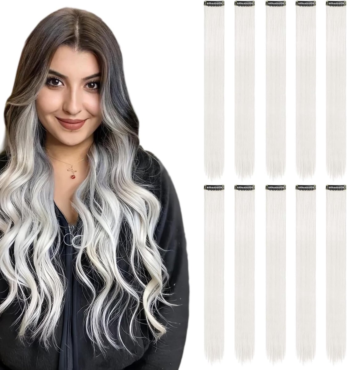 Clip-in haarextensies - lemon geel - hittebestendig synthetisch haar - perfect voor feesten - SnelShoppen