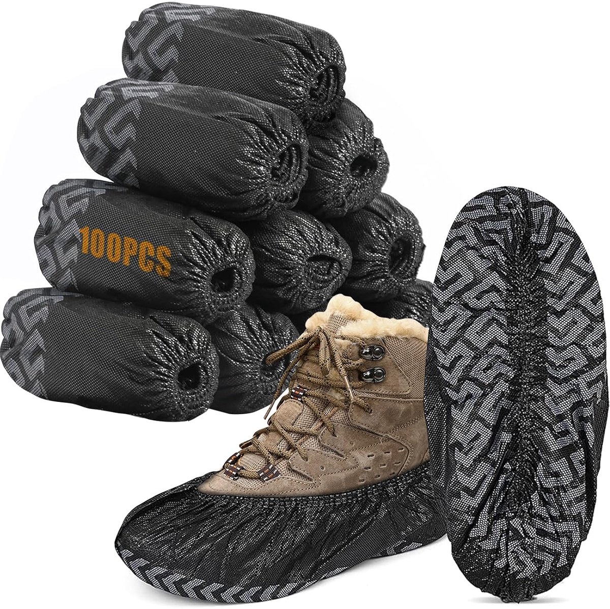Schoenhoezen 100 stuks - zwart - waterdicht - non-slip design voor goede grip - SnelShoppen