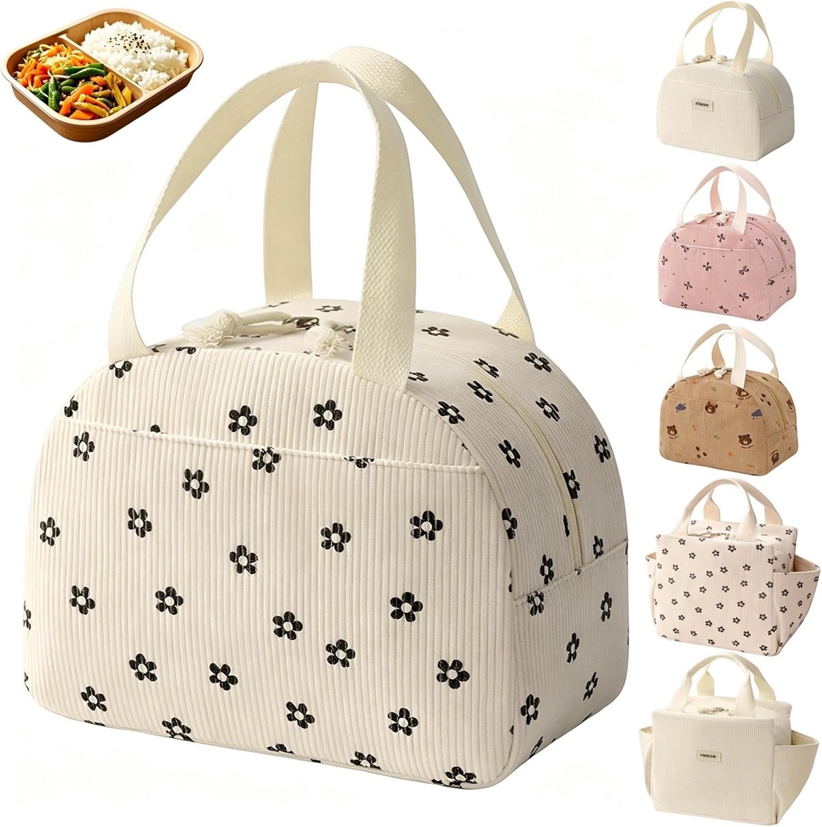 Lunchtas 6.5L - Vouwbare Thermotas - Bloemenpatroon - Ideaal voor kantoor en school - SnelShoppen