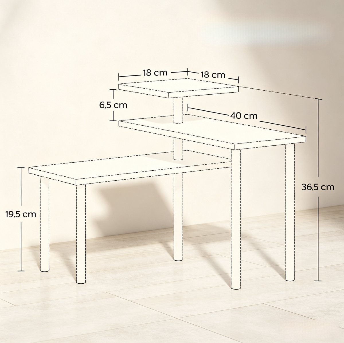Tafelrek Draaibaar Drie Lagen 40 X 18 X 36,5 Cm Spaanplaat Metaal Zwart Bruin Voor Hoek En Werkblad Keuken Compact En Stabiel