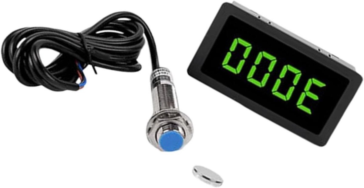 Digitale Toerenteller - RPM Meter Motor - Motoren Testen - Hall Sensor Technologie - 100.000 tpm - Zwart