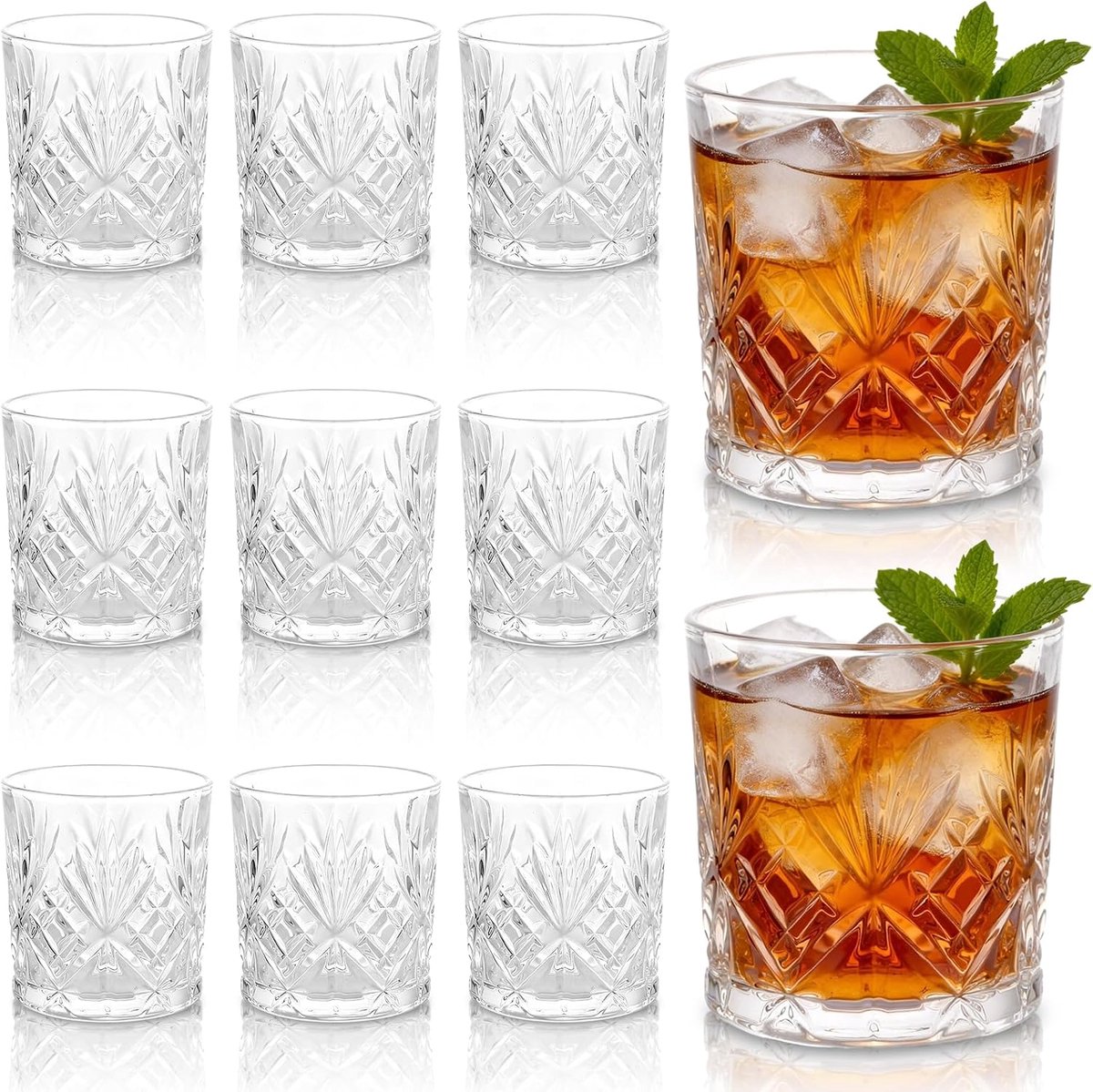 Whiskyglazen set van 12 - 300 ml - kristalhelder - vaatwasmachinebestendig - SnelShoppen