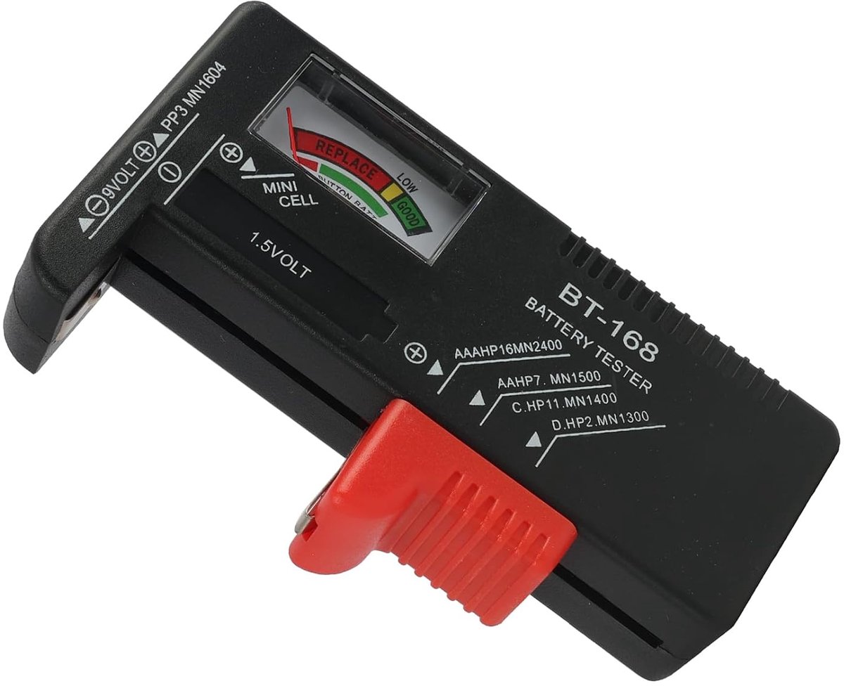Batterijtester - Universeel en draagbaar - Digitale display - Snel batterijen controleren - SnelShoppen