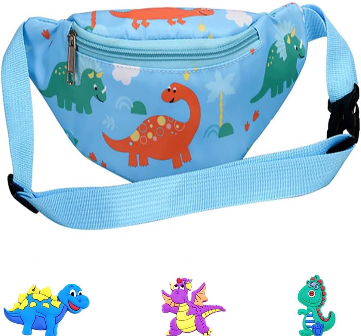 Dinosaurustas kinderbumbags - lichtgewicht nylon - compact heuptasje - ideaal voor wandelen - SnelShoppen