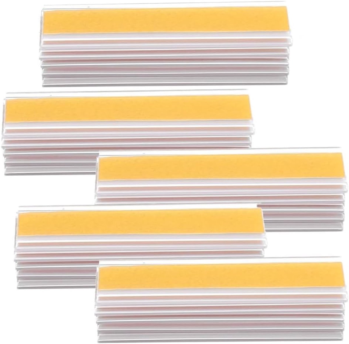 Zelfklevende labelhouders 76 x 25 mm - transparant PVC - duidelijke markering - ideaal voor kantoor en magazijn - SnelShoppen