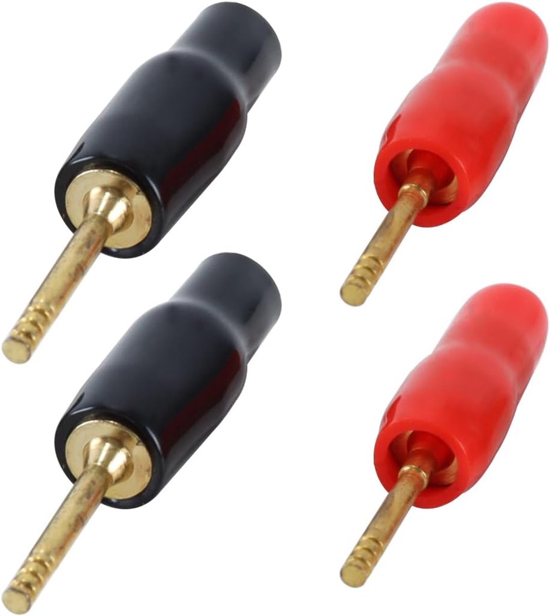 Banana plugs 4 stuks - 2mm recht - goudgeplateerd - voorkomt kortsluiting - SnelShoppen