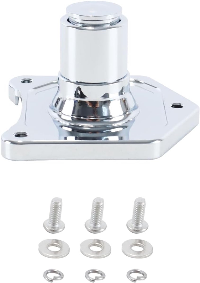 Chromen solenoïdedeksel met drukknop - aluminium - antioxiderend - betrouwbare startmotor voor Harley - SnelShoppen