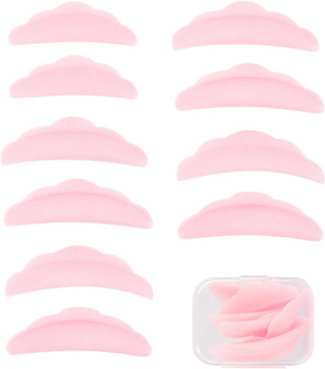 wimperlifting-pads 5 paar - roze siliconen - herbruikbaar - voor professionele wimperlifting - SnelShoppen