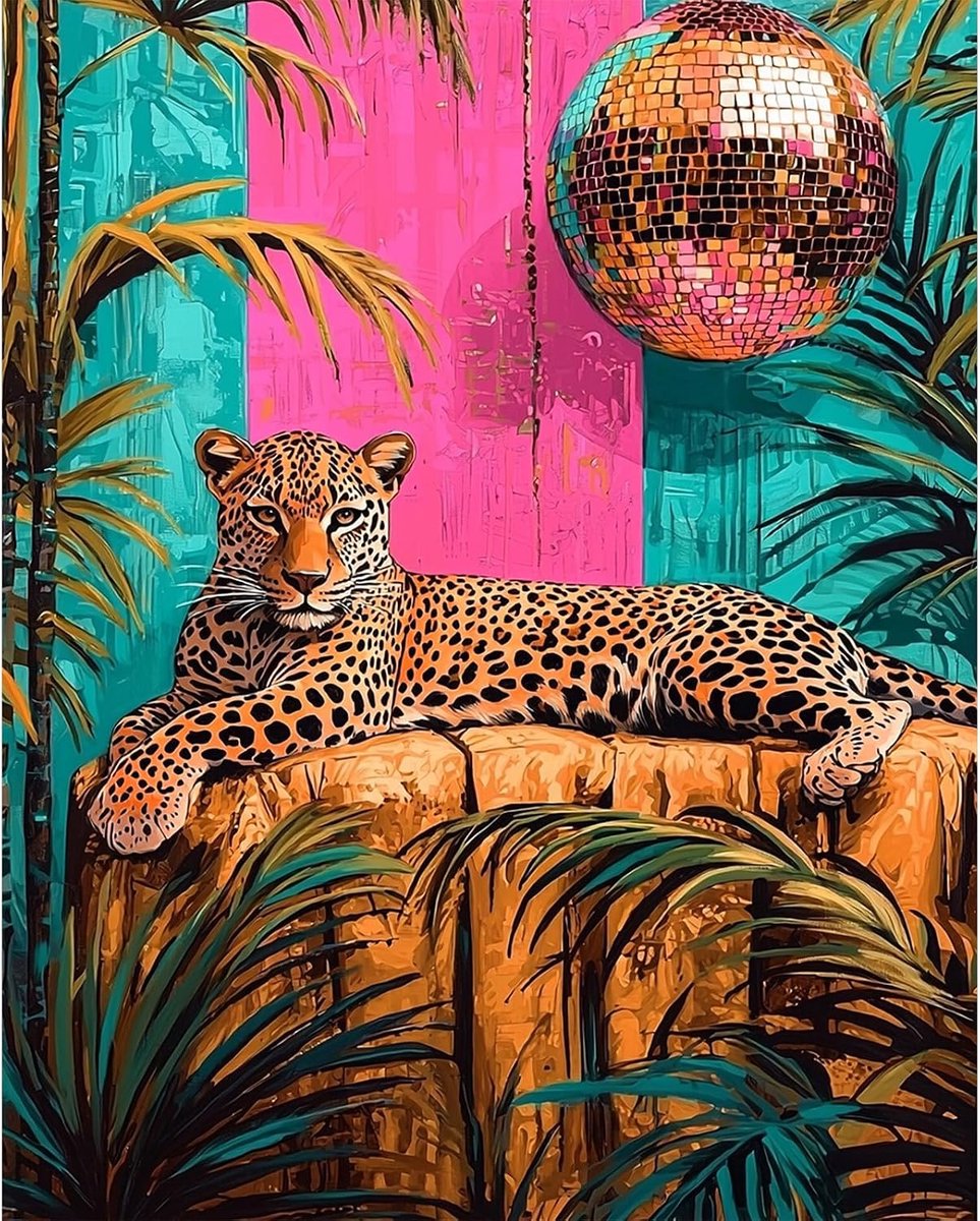 Schilderen op nummer voor volwassenen 40 x 50 cm - Luipaardverf - HD kleurcanvas - Creatieve woondecoratie - SnelShoppen