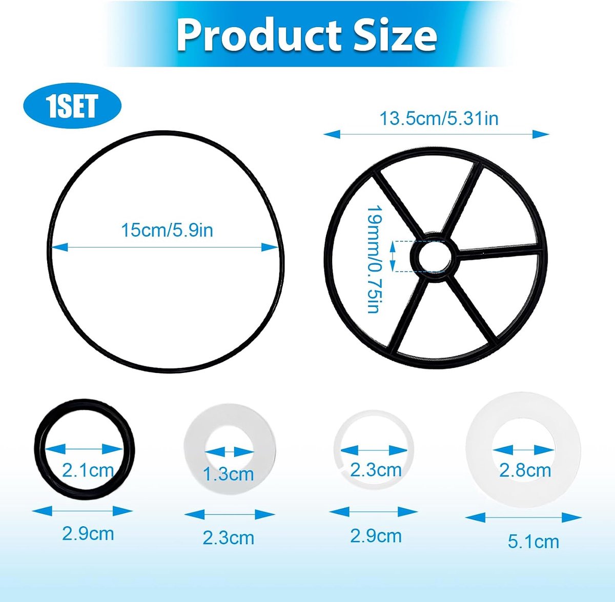 6-delige reparatieset spiderpakking zeswegklep - compatibel met Hayward SP0710 SP0711 SP0712 - SnelShoppen
