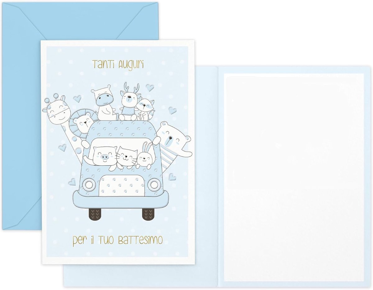 Wenskaart doop 17 x 12 cm - gouden letters - met portemonnee binnenin - perfect voor een cadeau - SnelShoppen